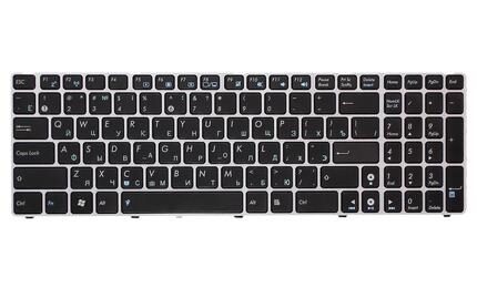 Клавиатура для ноутбука Asus K52 K53 G73 A52 G60 Black, (Silver Frame) RU - фото 2
