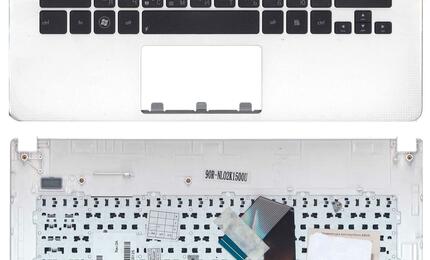 Клавиатура для ноутбука Asus (X301A) Black, (White TopCase), RU