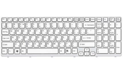 Клавиатура для ноутбука Sony Vaio (SVE15, SVE1511V1R) White, (White Frame) RU - фото 2
