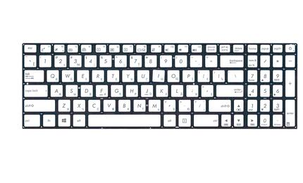 Клавиатура для ноутбука Asus (N501, N501J, N501JW, N501V, N501VW, G501, Q501, UX501, UX501JW, N541) с подсветкой (Light), Silver, (No Frame) RU - фото 2