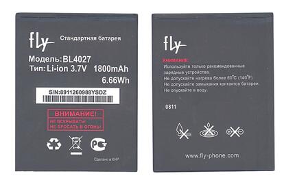 Аккумуляторная батарея для смартфона Fly BL4027 IQ4410 Phoenix 3.7V Black 1800mAh 6.66Wh