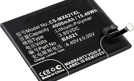 Аккумуляторная батарея для Meizu CS-MX621XL M5 Note 3.85V Black 4000mAh 15.40Wh