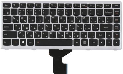 Клавиатура для ноутбука Lenovo IdeaPad (Z400) с подсветкой (Light), Black, (Gray Frame), RU - фото 2