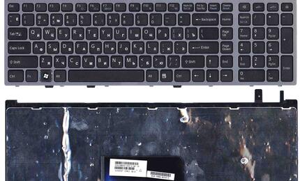 Клавиатура для Sony Vaio (VGN-AW) Black, (Grey Frame) RU