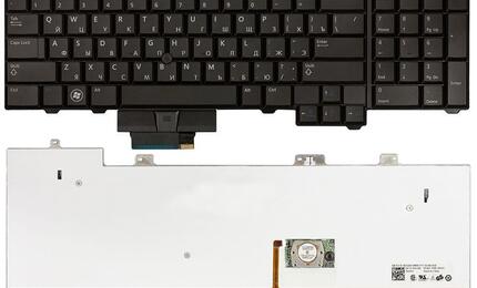 Клавиатура для ноутбука Dell Precision (M6400, M6500) с указателем (Point Stick) с подсветкой (Light), Black, RU/EN