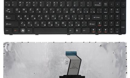 Клавиатура для ноутбука Lenovo IdeaPad (Z560, Z565, G570, G770) Black, (Black Frame), RU