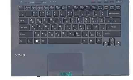 Клавиатура для ноутбука Sony Vaio (VPC-SB) Black, (Black TopCase), RU (for fingerprint reader) - фото 2