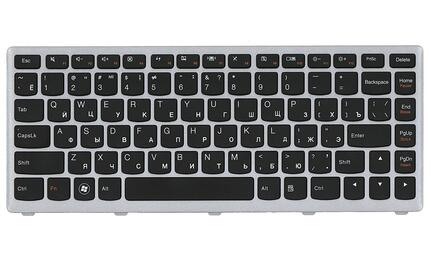 Клавиатура для ноутбука Lenovo IdeaPad (U410) Black, (Silver Frame), RU - фото 2