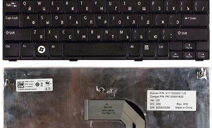Клавиатура для ноутбука Dell Inspiron mini (1012, 1018) Black, RU/EN