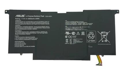 Усиленная аккумуляторная батарея для ноутбука Asus C22-UX31 UX31A 7.4V Black 6840mAh Orig Усиленная аккумуляторная батарея для ноутбука Asus C22-UX31 UX31A 7.4V Black 6840mAh Orig