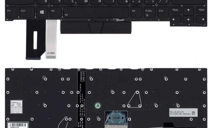 Клавиатура для ноутбука Lenovo Thinkpad X1 Extreme 2nd Gen Black с подсветкой (Light), (No Frame), RU