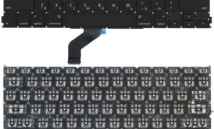 Клавиатура для ноутбука Apple MacBook Pro (A1425) Black, (No Frame), RU (горизонтальный энтер)