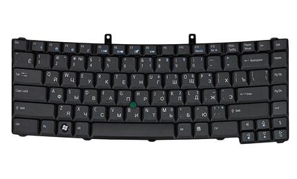 Клавиатура для ноутбука Acer TravelMate 6410, 6452, 6460, 6490, 6492, 6493, 6552, 6592 с указателем (Point Stick) Black, RU - фото 2
