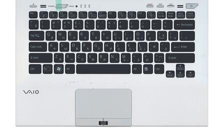 Клавиатура для ноутбука Sony Vaio (VPC-SB) Black, (Silver TopCase), RU (for fingerprint reader) - фото 2