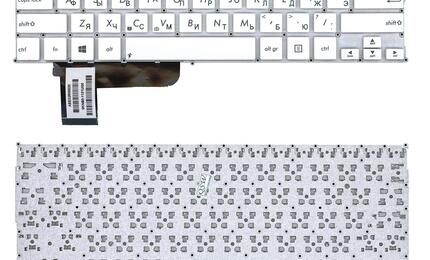 Клавиатура для ноутбука Asus VivoBook (X201E, S201, S201E, X201) White, (No Frame), RU