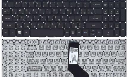 Клавиатура для ноутбука Acer Aspire E5-522, E5-522G, V3-574G, E5-573, E5-573G, E5-573T, E5-573T, E5-532G, E5-722, E5-772, F5-571, F5-571G, F5-572, F5-572G, VN7-792G, V17 Nitro, Packard Bell EasyNote TE69BH Black, (No Frame) RU