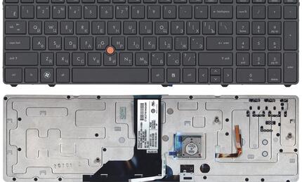 Клавиатура для ноутбука HP Elitebook (8760W) с указателем (Point Stick), Black, (Black Frame) RU
