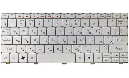 Клавиатура для ноутбука Acer Aspire One 521, 522, 532, 532H, 533, D255, D255E, D257, D260, D270, Happy, Happy2, eMachines 350, 355, em350, em355, Gateway LT21, LT27, LT28, Packard Bell NAV50, Dot S2, Dot SE, Dot SC, Dot SE3, PAV80 White RU - фото 2