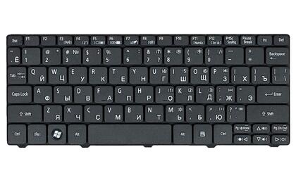 Клавиатура для ноутбука Acer Aspire One 521, 522, 532, 532H, 533, D255, D255E, D257, D260, D270, Happy, Happy2, eMachines 350, 355, em350, em355, Gateway LT21, LT27, LT28, Packard Bell NAV50, Dot S2, Dot SE, Dot SC, Dot SE3, PAV80, Black RU - фото 2
