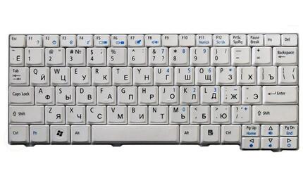 Клавиатура для ноутбука Acer Aspire One 531, A110, A150, D150, D250, ZG5, ZG8 White, RU - фото 2