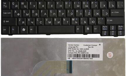 Клавиатура для ноутбука Acer Aspire One 531, A110, A150, D150, D250, ZG5, ZG8 Black, RU