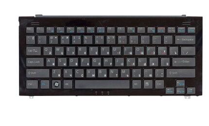 Клавиатура для ноутбука Sony Vaio (VGN-TZ) Black, (Black Frame) RU - фото 2