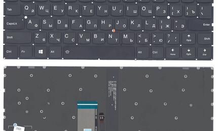 Клавиатура для ноутбука Lenovo Ideapad (710S) с подсветкой (Light) Black, (No Frame) RU