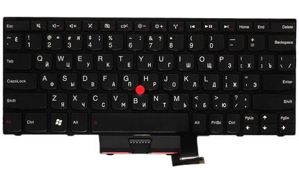 Клавиатура для ноутбука Lenovo ThinkPad Edge (E220S), с указателем (Point Stick) Black, (Black Frame), RU - фото 2