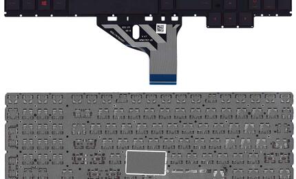 Клавиатура для ноутбука HP Omen (15-CE), Black с красной подсветкой (Red Light), (No Frame) RU