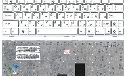 Клавиатура для ноутбука Asus EEE PC (1005HA, 1008HA) White, (White Frame) RU