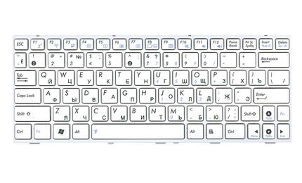 Клавиатура для ноутбука Asus EEE PC (1005HA, 1008HA) White, (White Frame) RU - фото 2