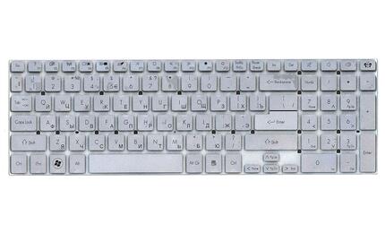 Клавиатура для ноутбука Acer Gateway NV55S, NV57H, NV75S, NV77H Silver, (No Frame), RU - фото 2