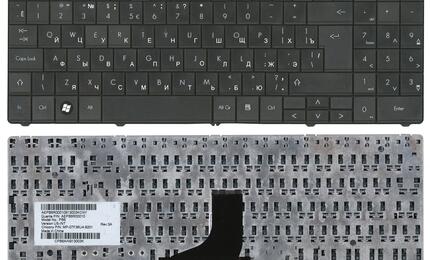 Клавиатура для ноутбука Acer Packard Bell (SL51) Black, RU (вертикальный энтер)