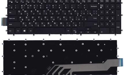 Клавиатура для ноутбука Dell Vostro 15-3583 Black, (No Frame), RU