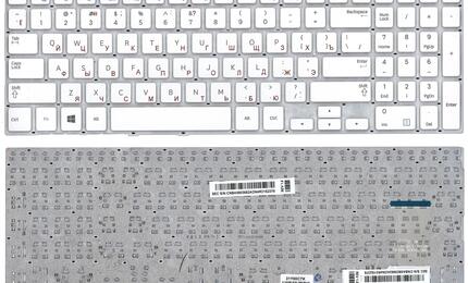 Клавиатура для ноутбука Samsung (370R4E, 370R5E) White, (No Frame), RU