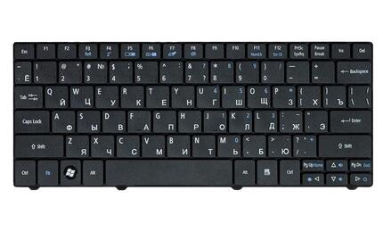 Клавиатура для ноутбука Acer Aspire (1420, 1425, 1425P, 1810, 1810T, 1820, 1825, 1830T) Aspire One (715, 721, 722, 751, 751H, 752, 752H, 753, ZA3, ZA5) Acer Ferrari One (200) Black, RU/EN - фото 2