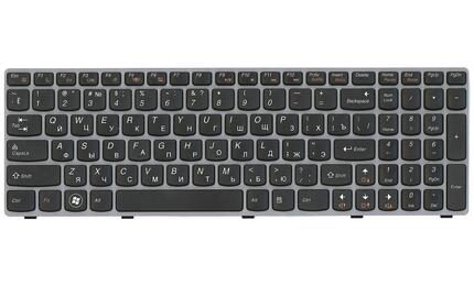 Клавиатура для ноутбука Lenovo IdeaPad (Y570) Black, (Gray Frame), RU - фото 2