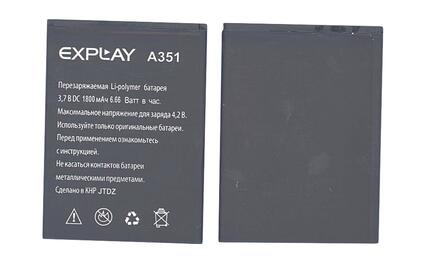 Аккумуляторная батарея для смартфона Explay A351 3.7V Black 1800mAh 6.66Wh
