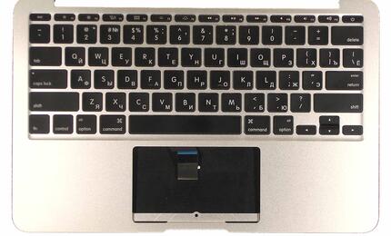 Клавиатура для ноутбука Apple MacBook Air (A1370) 2011+ Black, (Silver TopCase), RU (горизонтальный энтер)