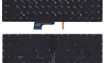 Клавиатура для ноутбука Xiaomi Mi Pro 15.6 Black с подсветкой (Light), (No Frame) RU