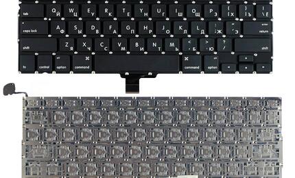 Клавиатура для ноутбука Apple MacBook Pro (A1278) Black, (No Frame), RU (горизонтальный энтер)