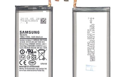 Аккумуляторная батарея для смартфона Samsung EB-BA530ABE Galaxy A8 (2018) SM-A520 3.85V Silver 3000mAh 11.55Wh