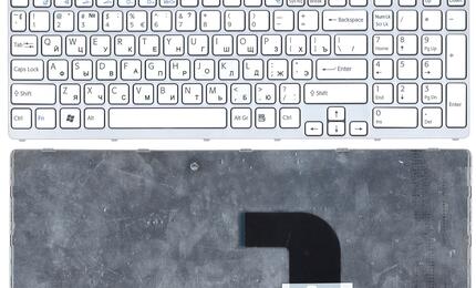 Клавиатура для ноутбука Sony Vaio (SVE17) White, (White Frame) RU