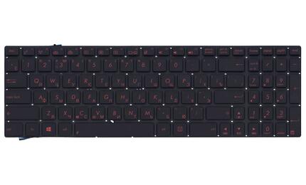 Клавиатура для ноутбука Asus (N56) с подсветкой (Light) Black, RU с красной подсветкой - фото 2