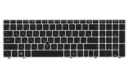 Клавиатура для ноутбука HP Probook 6560b, 6565b, 6570B, 6575B, Elitebook 8560p, 8570p, 8570w с указателем (Point Stick), Black, (Silver Frame) RU - фото 2