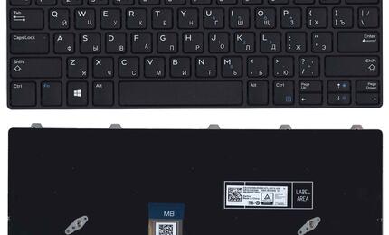 Клавиатура для ноутбука Dell Chromebook 11 3180, Black, (Black Frame), RU