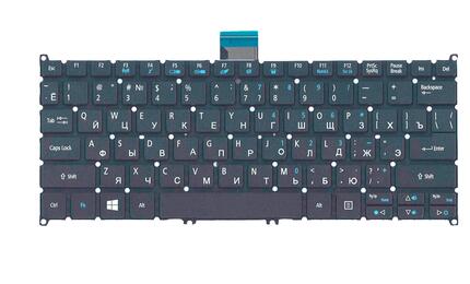 Клавиатура для ноутбука Acer Aspire V5-122, V5-122P, V5-171, V5-132P, V3-331, V3-371, V3-372, E3-111, E3-112, S5-391 с подсветкой (Light), Black, (No Frame), RU - фото 3