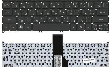 Клавиатура для ноутбука Acer Aspire S3, Aspire One 725 756 AO725 AO756 Black, (No Frame) RU