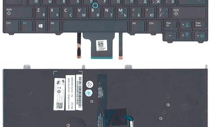 Клавиатура для ноутбука Dell Latitude (E7440) с подсветкой (Light), с указателем (Point Stick) Black, RU