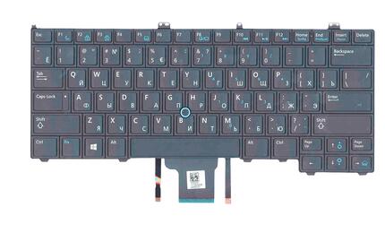 Клавиатура для ноутбука Dell Latitude (E7440) с подсветкой (Light), с указателем (Point Stick) Black, RU - фото 2
